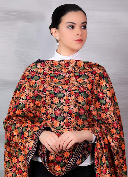 Pashtush Store Stole Pashtush Womens Kashmiri Aari Embroidery Stole, Soft and Warm
