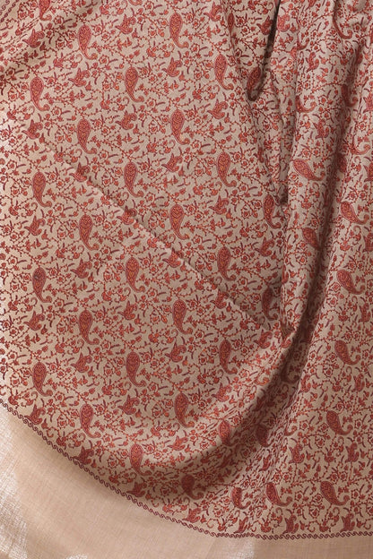 Pashtush India 100x200 Pashtush Womens Kashmiri Embroidery Shawl, Heavy Design, Silk Thread Needlework (Dark Pashmina)