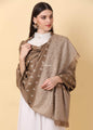 Pashtush Store Shawl Pashtush Womens Kashmiri Embroidery Shawl, Light Weight and Warm, Black and beige