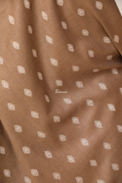 Pashtush India 100x200 Pashtush Womens Kashmiri Embroidery Shawl, Light Weight and Warm, Black and beige