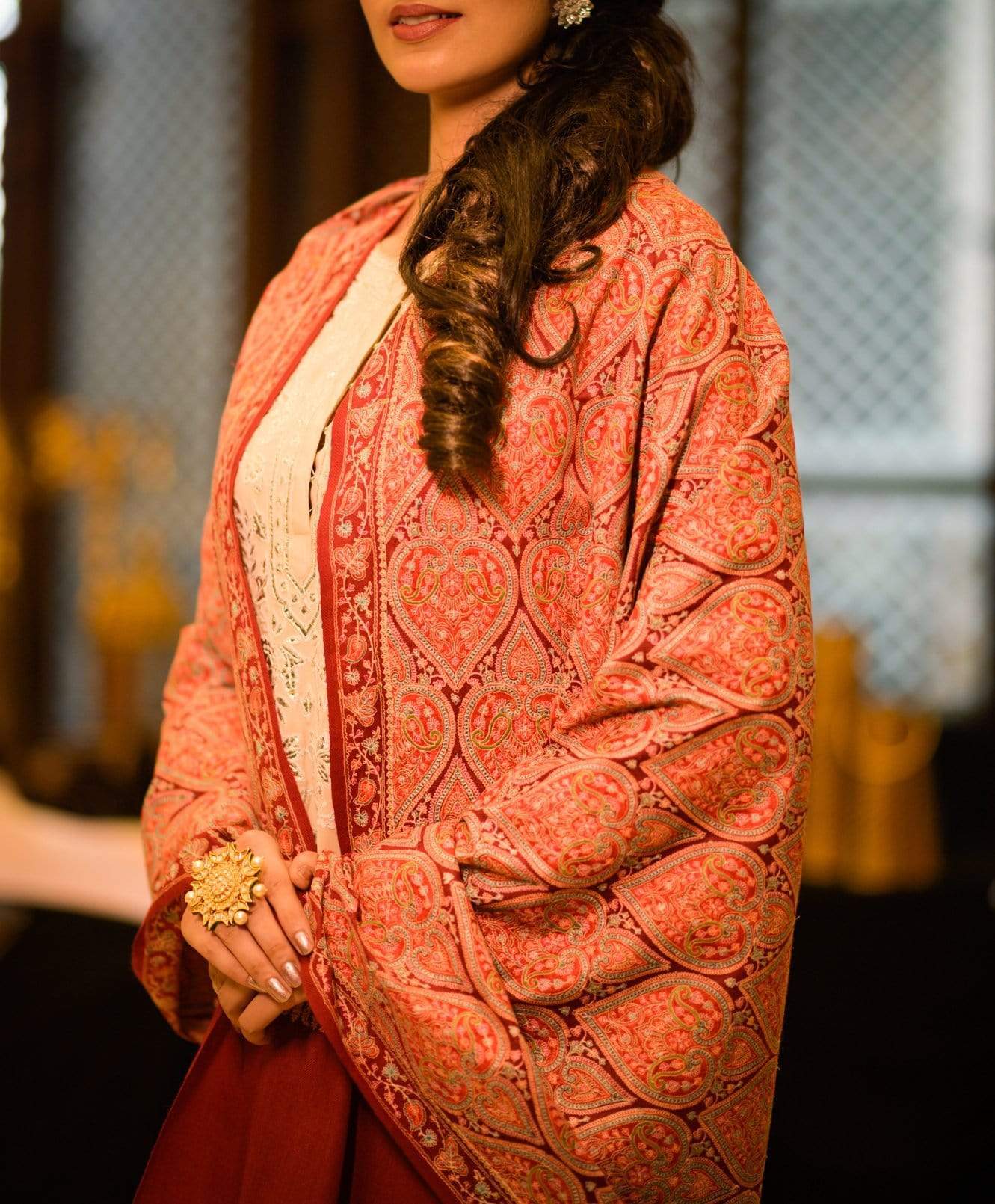 Pashtush India 100x200 Pashtush Womens Kashmiri Embroidery Shawl, Maroon