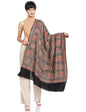 Pashtush India 100x200 PASHTUSH WOMENS KASHMIRI EMBROIDERY SHAWL, SOZNI EMBROIDERY, INTRICATE NEEDLEWORK, BLACK