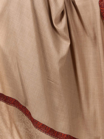 Pashtush India Shawl Pashtush Womens Kashmiri Hand Embroidery Shawl, Border Design With Fine Needlework, Shawls