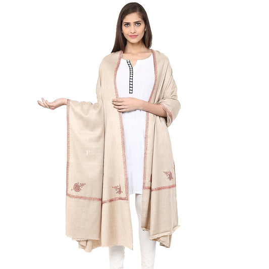 Pashtush India Womens Shawls Pashtush Womens Kashmiri Hand Embroidery Shawl, Woollen, Kingri