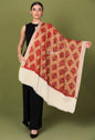 Pashtush Store Shawl Pashtush Womens Kashmiri Shawl, Aari Embroidery, White