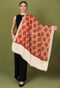 Pashtush Store Shawl Pashtush Womens Kashmiri Shawl, Aari Embroidery, White
