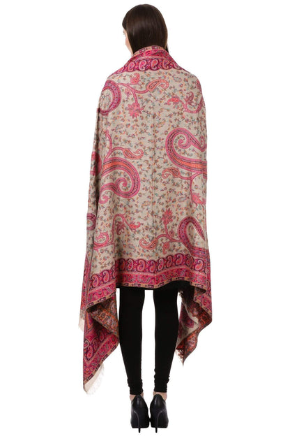 Pashtush India 100x200 Pashtush Womens Kashmiri Shawl,"Rich Garden Aesthic" Design, Inspired by Vintage Jamawar Shawls, Faux Pashmina Shawls, Soft and Warm