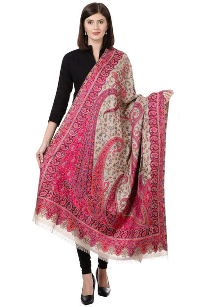 Pashtush India 100x200 Pashtush Womens Kashmiri Shawl,"Rich Garden Aesthic" Design, Inspired by Vintage Jamawar Shawls, Faux Pashmina Shawls, Soft and Warm