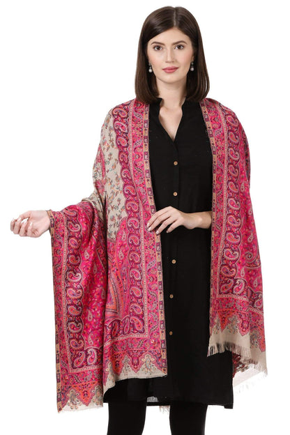 Pashtush India 100x200 Pashtush Womens Kashmiri Shawl,"Rich Garden Aesthic" Design, Inspired by Vintage Jamawar Shawls, Faux Pashmina Shawls, Soft and Warm