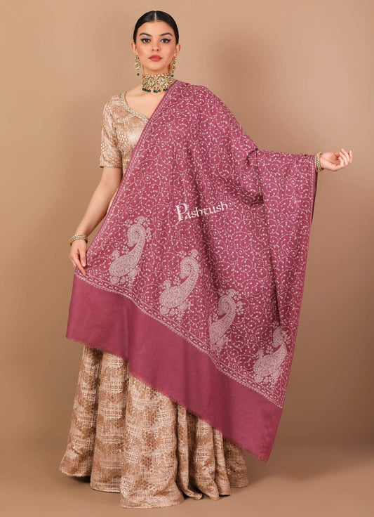 Pashtush Shawl Store Shawl Pashtush Womens Kashmiri Shawl with Tone on Tone Embroidery, Soft and Warm, Light Weight