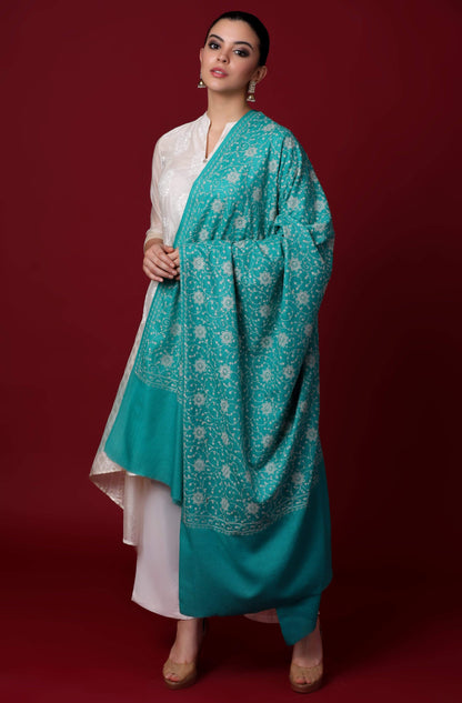 Pashtush Shawl Store Shawl Pashtush Womens Kashmiri Shawl with Tone on Tone Embroidery, Soft, Warm, Light Weight