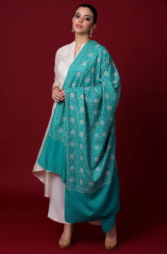 Pashtush Shawl Store Shawl Pashtush Womens Kashmiri Shawl with Tone on Tone Embroidery, Soft, Warm, Light Weight