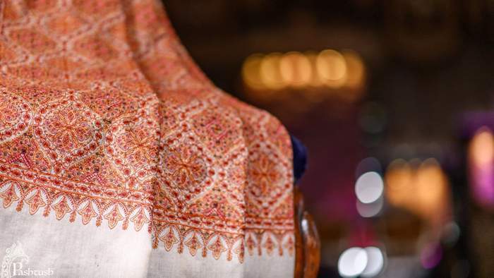 Pashtush Womens Fineembroidery Shawl With Silk Thread Embroidery