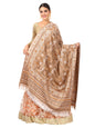 Pashtush Womens Aztec Jamawar Shawl, Faux Pashmina - Beige