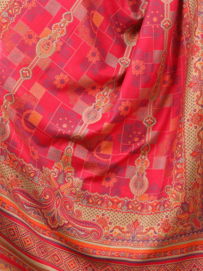 Pashtush Shawl Store Shawl Pashtush Womens Kullu Jamawar Shawl, Faux Pashmina - Pink