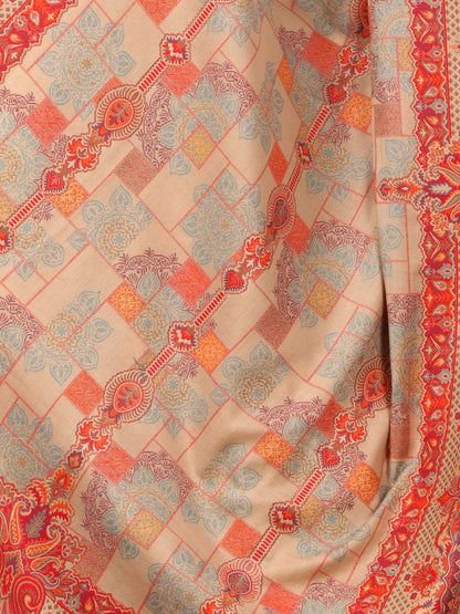 Pashtush Shawl Store Shawl Pashtush Womens Kullu Jamawar Shawl, Faux Pashmina - Red