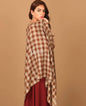 Pashtush India 70x200 Pashtush Womens Luxury Wool Check Scarf,  Reversible, Extra-Fine, Mocha Brown
