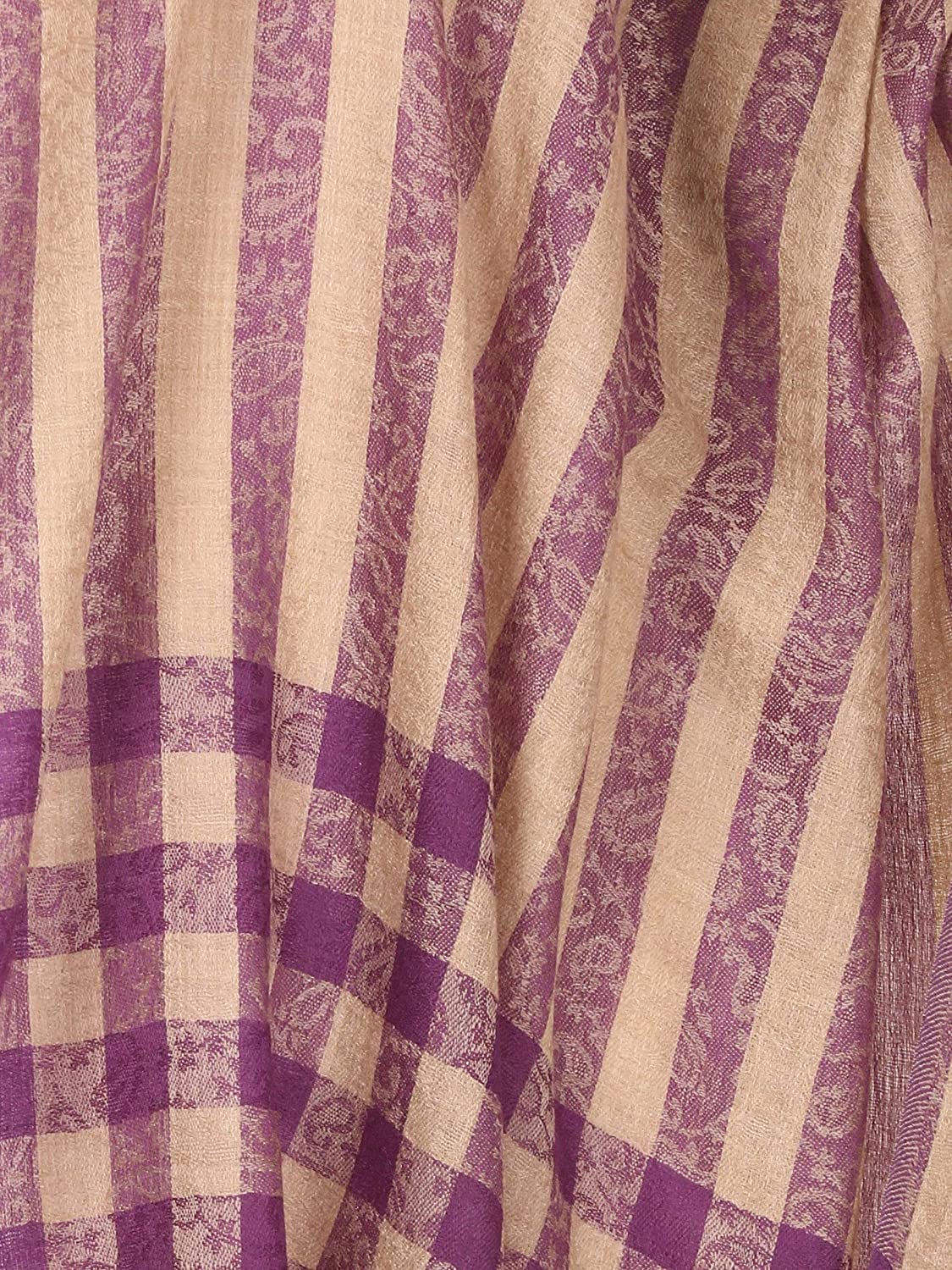 Pashtush Womens Luxury Wool Check Scarf, Soft A Scarf Stole, Extra-Fine