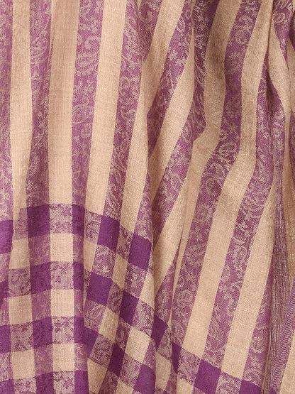 Pashtush Womens Luxury Wool Check Scarf, Soft A Scarf Stole, Extra-Fine