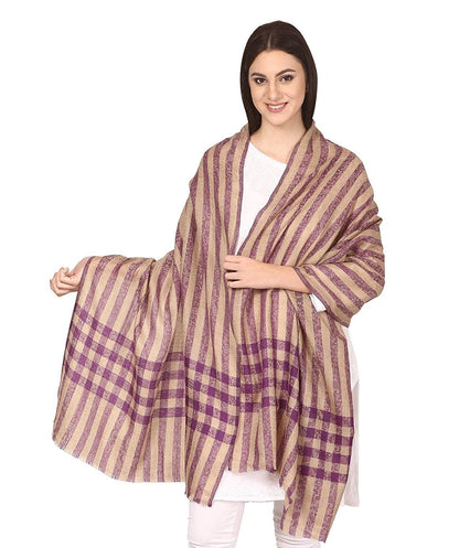Pashtush Womens Luxury Wool Check Scarf, Soft A Scarf Stole, Extra-Fine