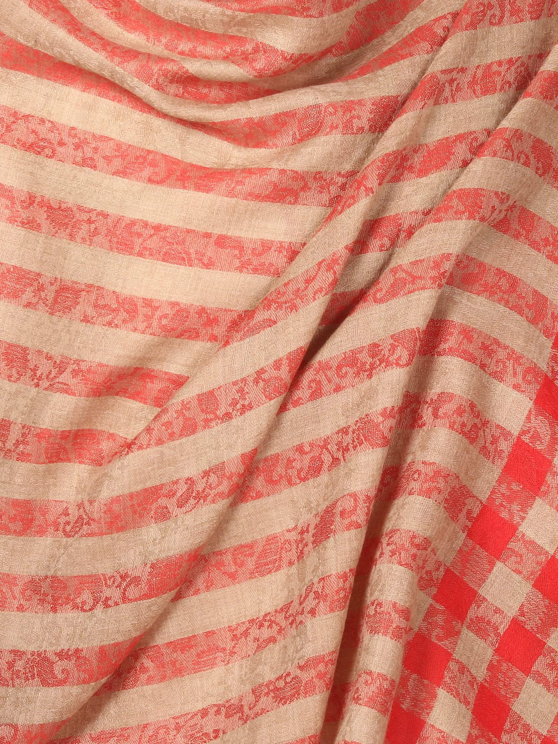 Pashtush India 70x200 Pashtush Womens Luxury Wool Check Scarf, Soft Pashmina Scarf Stole, Extra-Fine (red)