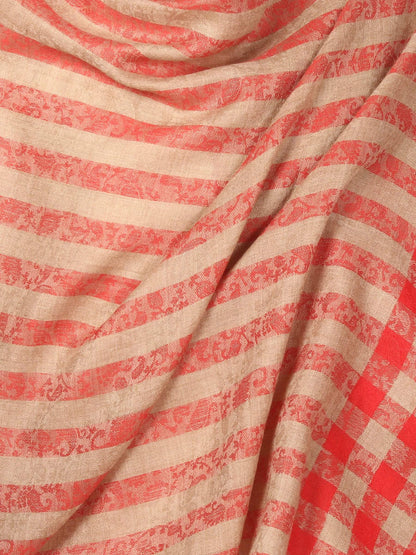 Pashtush India 70x200 Pashtush Womens Luxury Wool Check Scarf, Soft Pashmina Scarf Stole, Extra-Fine (red)