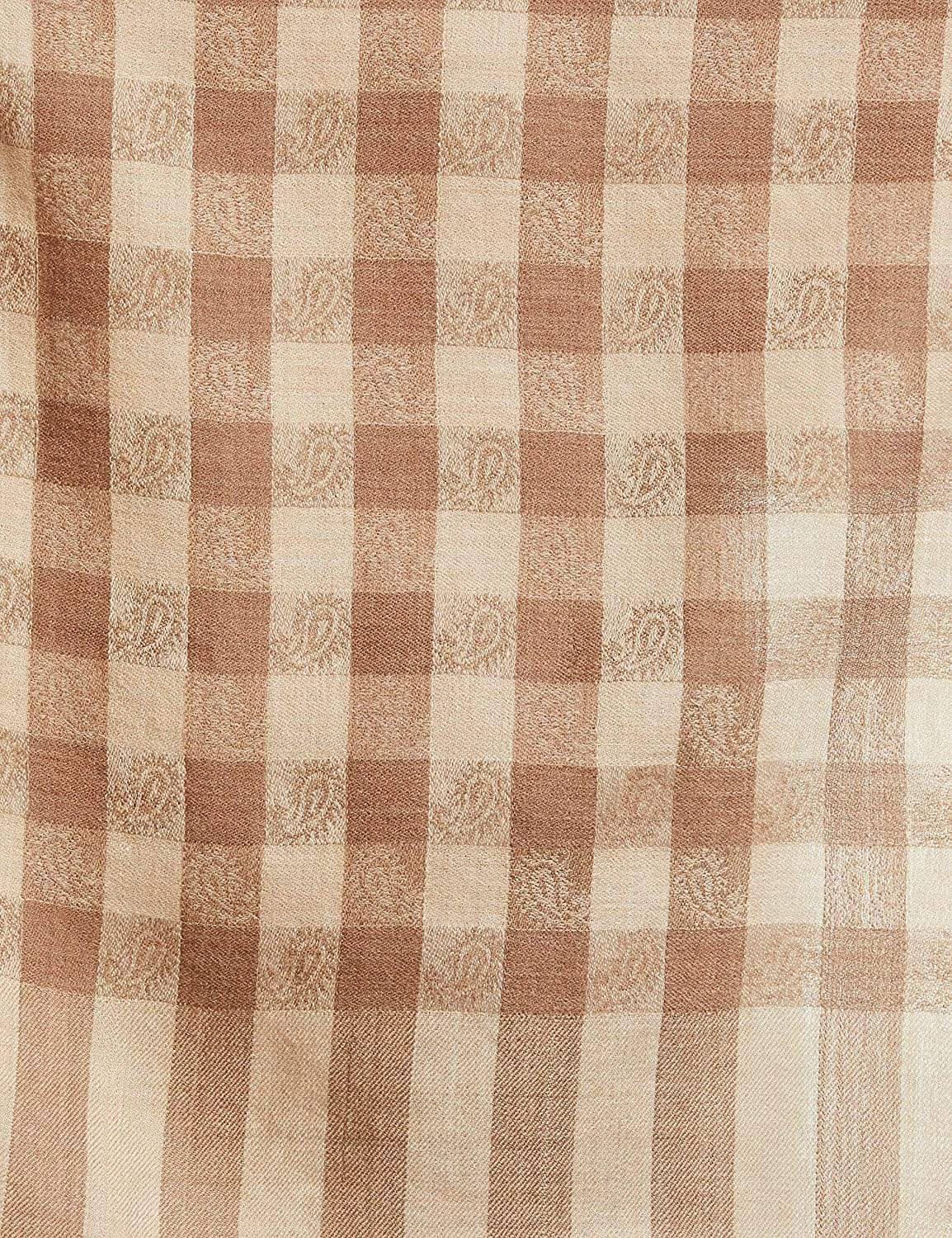 Pashtush India 70x200 Pashtush Womens Luxury Wool Check Scarf, Soft Wool Reversible Scarf Stole, Extra-Fine