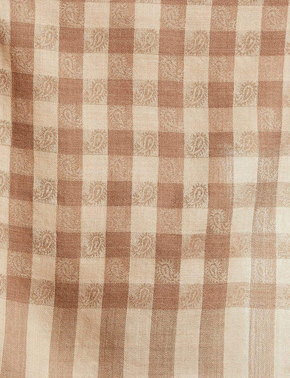 Pashtush India 70x200 Pashtush Womens Luxury Wool Check Scarf, Soft Wool Reversible Scarf Stole, Extra-Fine