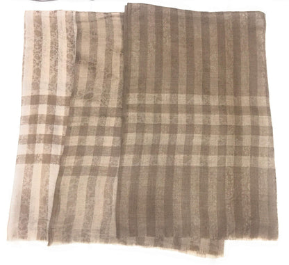 Pashtush India 70x200 Pashtush Womens Luxury Wool Check Scarf, Soft Wool Reversible Scarf Stole, Extra-Fine