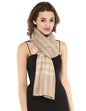 Pashtush India 70x200 Pashtush Womens Luxury Wool Check Scarf, Soft Wool Reversible Scarf Stole, Extra-Fine