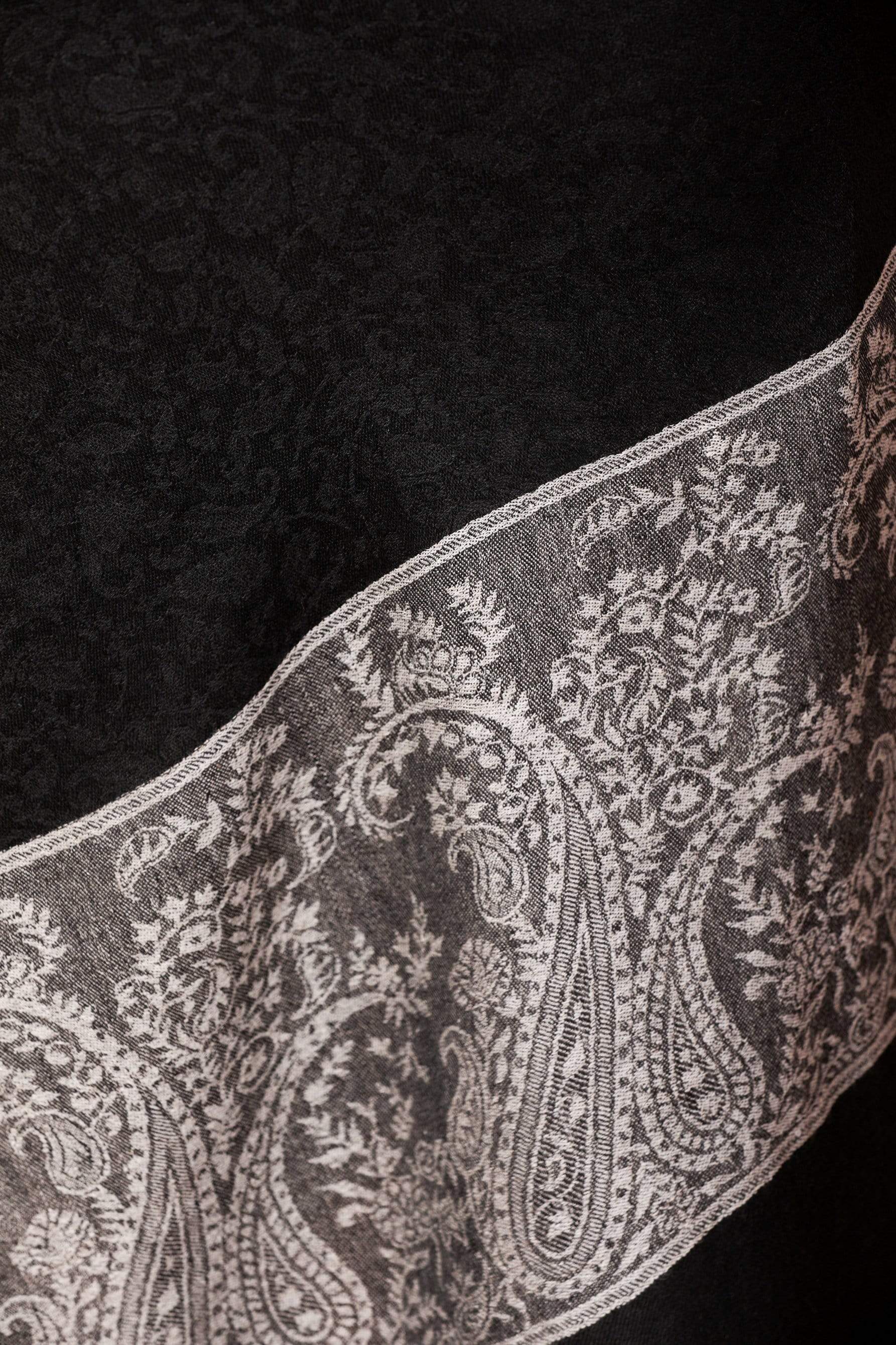 Pashtush India Stole Pashtush Womens Luxury Wool Scarf, Fine Wool Stole, Chanting Paisley