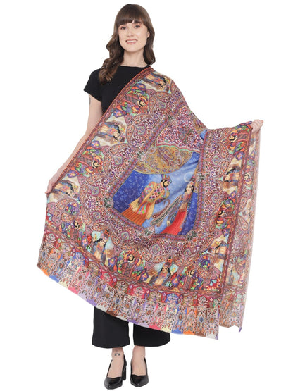 Pashtush India Womens Shawls Pashtush Womens Moon Shawl (Chand-Dar), Rashke Qamar (Envy Of The Moon), Love Story Shawl. (Woolmark Certified)