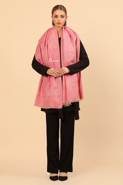 Pashtush India Womens Stoles Pashtush Womens Muffler, Soft and Warm, Stole, Organic Weave Design, Pink
