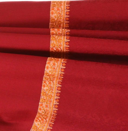 Pashtush Womens Neemdaur Shawl, Fineembroidery With Intricate Needlework, Wedding Collection A Shawls (Maroon)