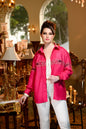 Pashtush India Womens Shirt Pashtush Womens Oversized Casual Woollen Shirt, Hot Pink