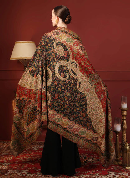 Pashtush India 100x200 Pashtush Womens Paisley Weave Kaani Shawl, Soft and Warm