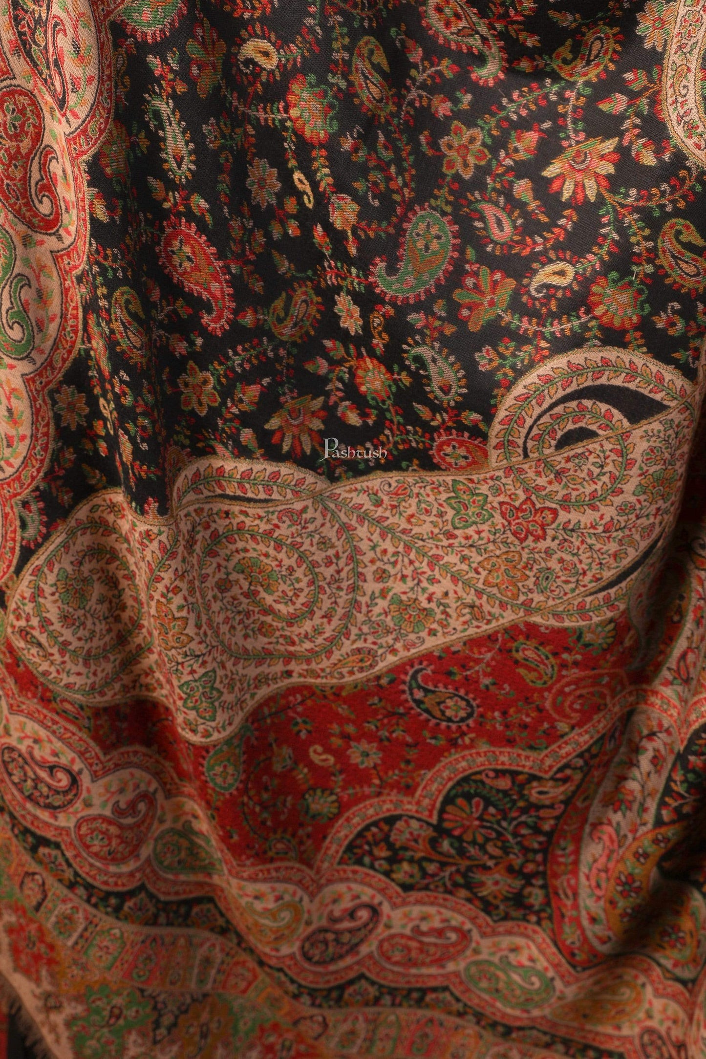 Pashtush India 100x200 Pashtush Womens Paisley Weave Kaani Shawl, Soft and Warm