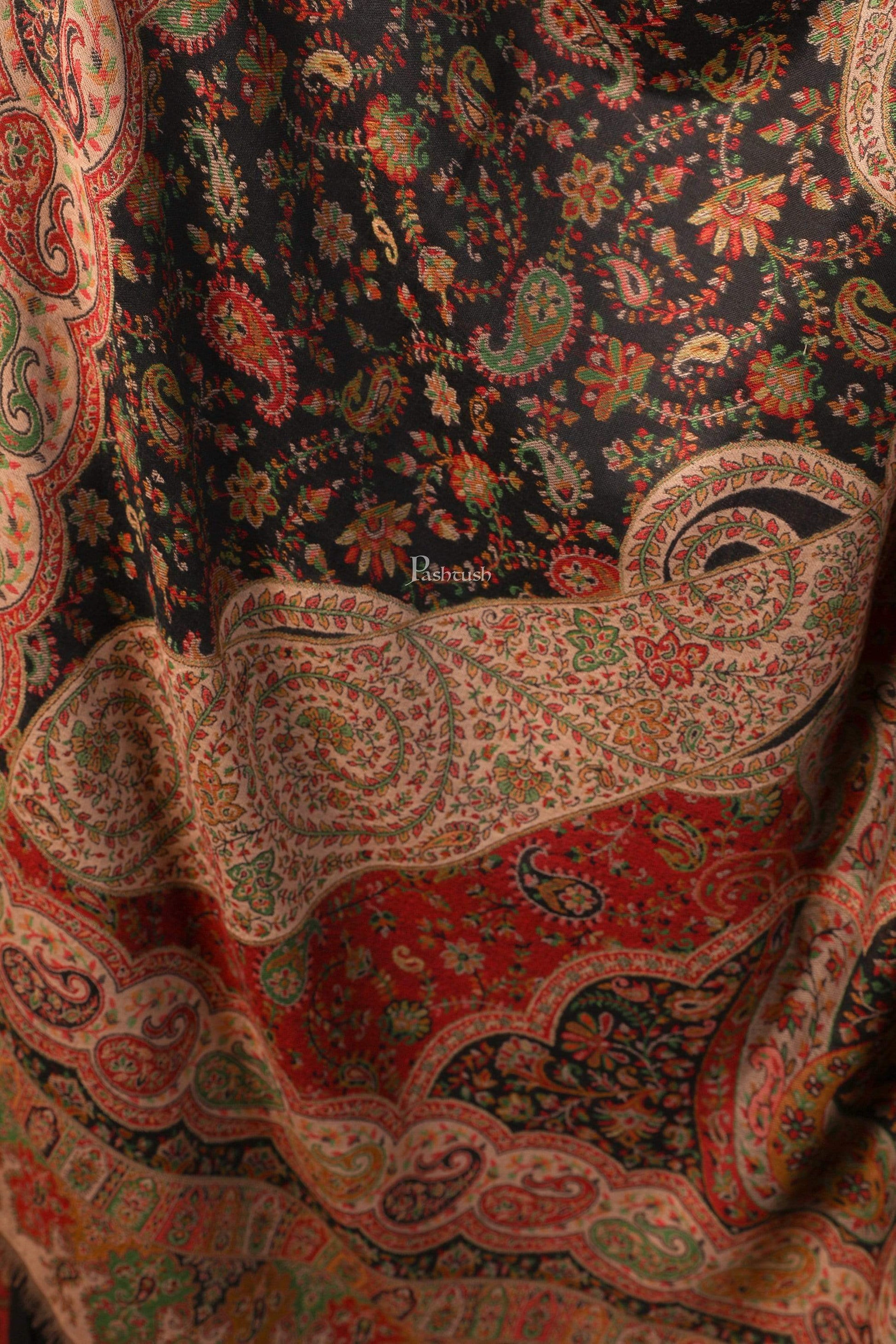 Pashtush India 100x200 Pashtush Womens Paisley Weave Kaani Shawl, Soft and Warm