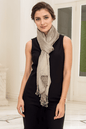 Pashtush India Womens Stoles and Scarves Scarf Pashtush Womens Paisley Weave Scarf, Soft And Warm, Luxury Wool - Beige