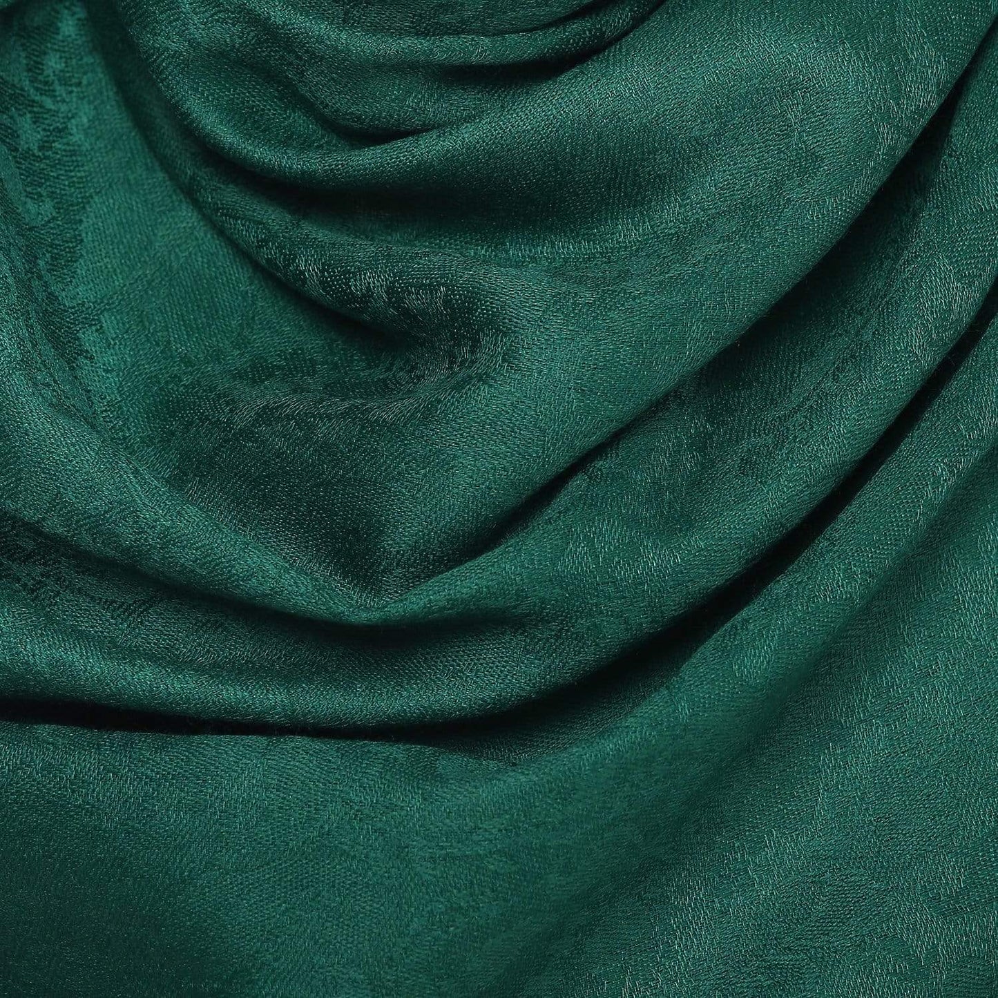 Pashtush India 70x200 Pashtush Womens Paisley Weave Scarf, Soft and Warm, Luxury Wool - Bottle Green