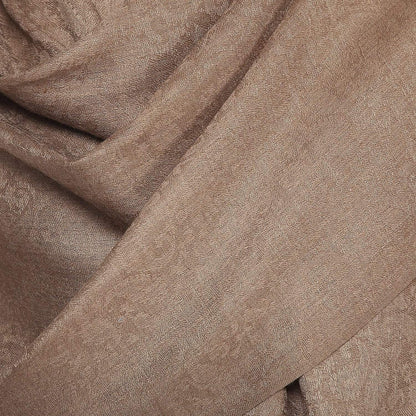 Pashtush Womens Paisley Weave Scarf, Soft And Warm, Luxury Wool - Taupe