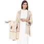Pashtush Womens Palla Booti Shawl - Light Beige