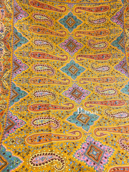 Pashtush India 100x200 Pashtush Womens Papier-mâché Embroidered Shawl, Fine Wool with Silky Embroidery