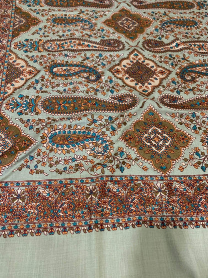 Pashtush India 100x200 Pashtush Womens Papier-mâché Embroidered Shawl, Fine Wool, Soft and Warm