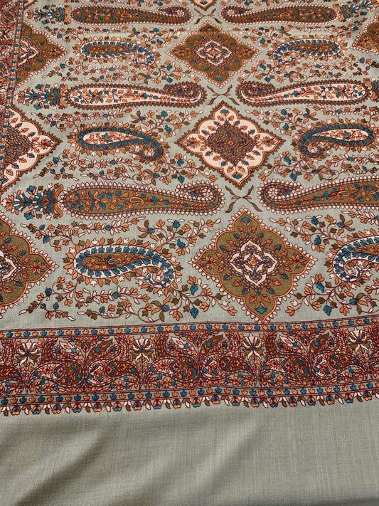 Pashtush India 100x200 Pashtush Womens Papier-mâché Embroidered Shawl, Fine Wool, Soft and Warm
