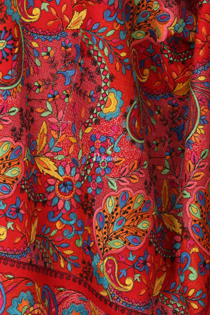 Pashtush India Shawl Pashtush Womens Papier Machè Embroidery Jaal Shawl - Multicoloured