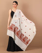Pashtush India Shawl Pashtush Womens Papier Machè Embroidery Palla Shawl - Ivory