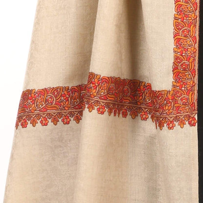 Pashtush Womens Papier-MâChé Embroidery With Intricate Needlework (Taupe)
