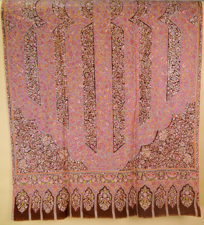 Pashtush India Womens Shawls Pashtush Womens Pashmina, Hand Embroidered Papier-mâché Shawl, With Intricate Resham Threadword
