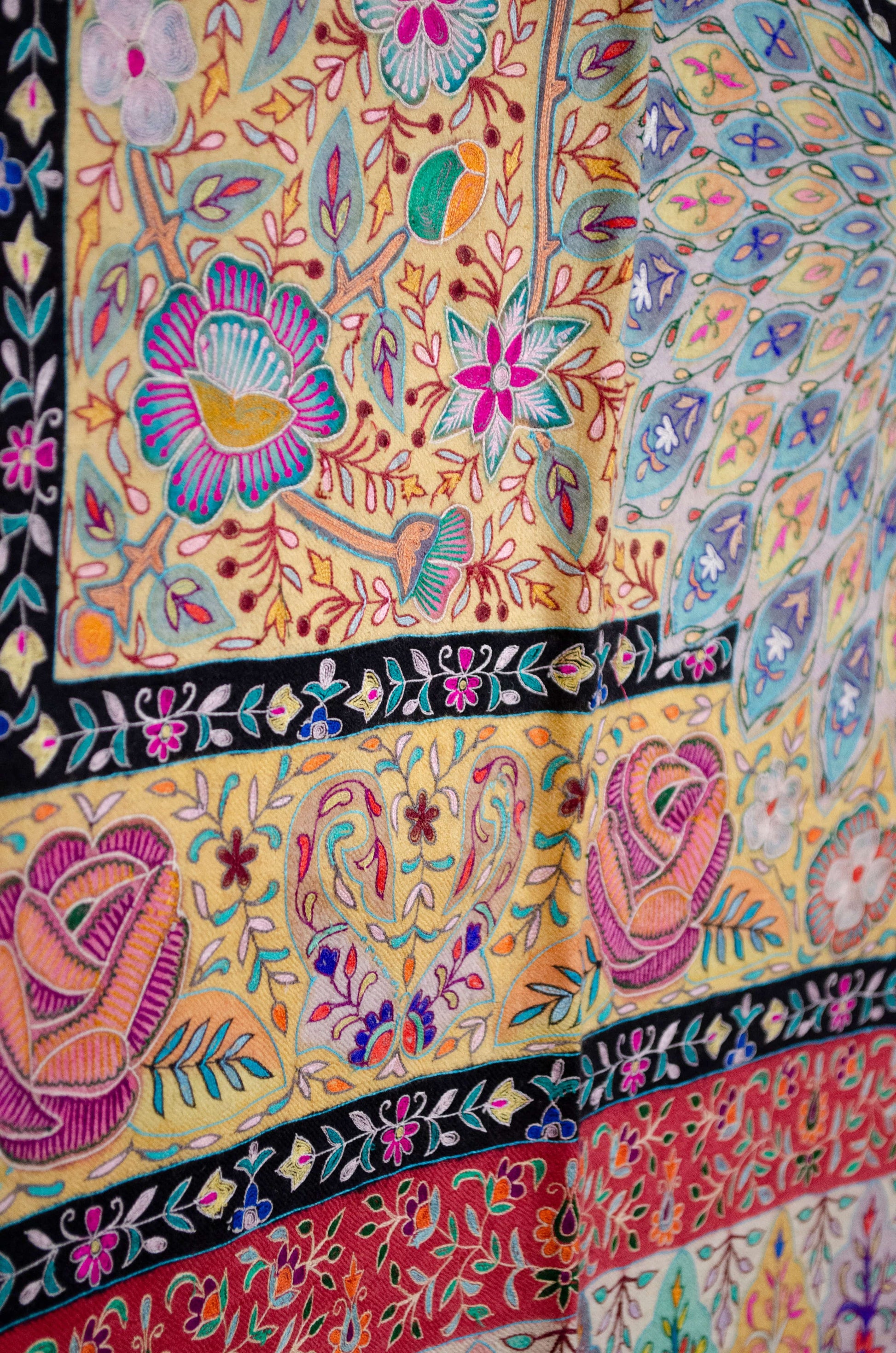 Pashtush India Womens Shawls Pashtush Womens Pashmina Handmade Kalamkari Shawl, Multicoloured